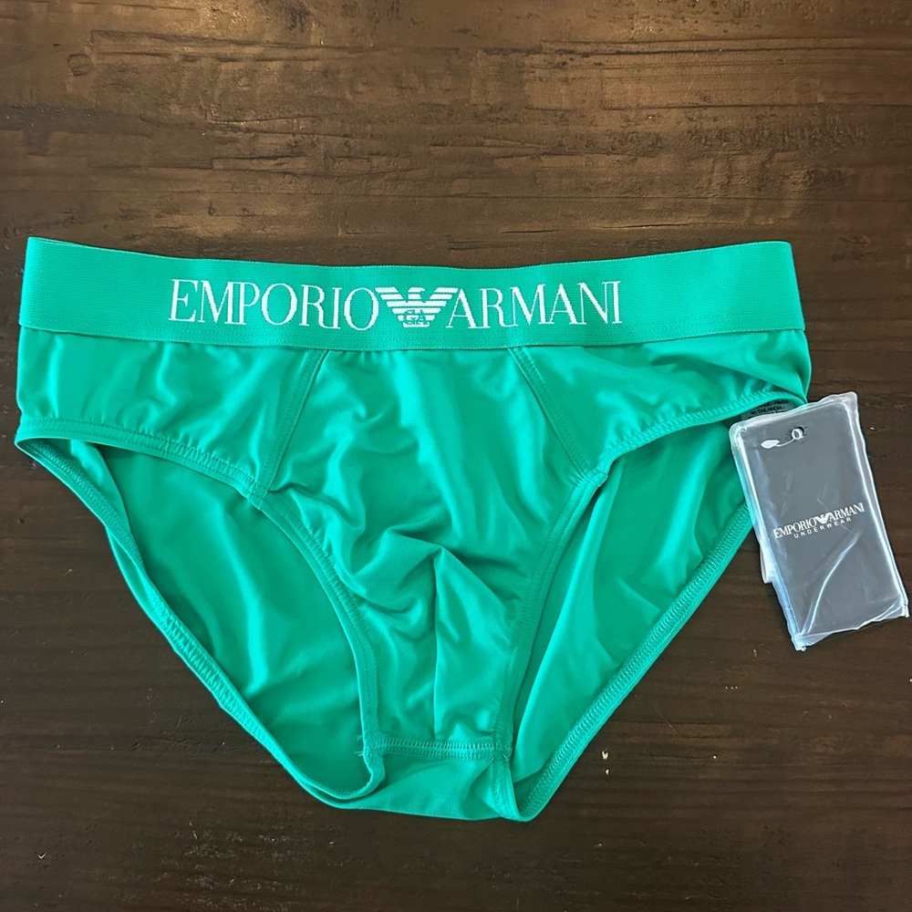 Emporio Armani Silky Green Briefs